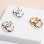 Three Colour Russian Wedding Ring Hoop Earrings, thumbnail 1 of 6