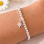 Sterling Silver Cubic Zirconia North Star Bead Bracelet, thumbnail 2 of 9