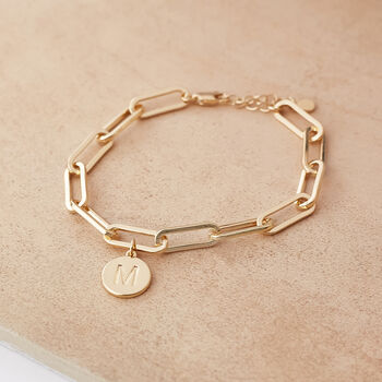 Personalised Initial Disc Paperclip Bracelet, 3 of 6