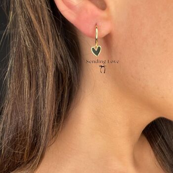 Christmas Gift Heart Earrings In Sterling Silver Or Gold, 2 of 6