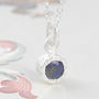 Sapphire September Birthstone Sterling Silver Necklace, thumbnail 1 of 4