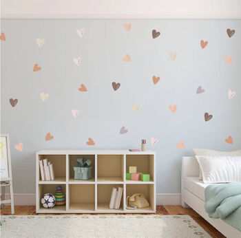 Large Pink Hearts Girl’s Room Wall Vinyl Stickers, 3 of 8