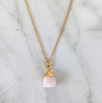 October Birthstone Necklace, Opal, Gold Plated, 3 of 6