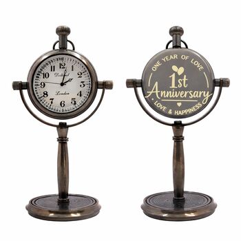 Personalised 1st Anniversary Bronze Desk Clock, 3 of 12