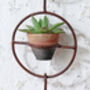 Clay Succulent Pot In Metal Hanger, thumbnail 5 of 5