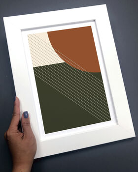 Green And Orange Geometric Shapes Print, 2 of 6
