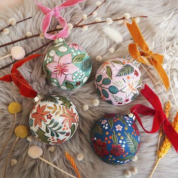 Hand Painted Floral Baubles, 7 of 7
