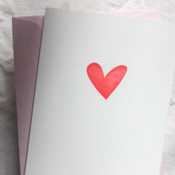 Handprinted Red Heart Mini Card, 4 of 4