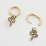 Celestial Snake Huggie Earrings, thumbnail 5 of 8