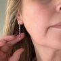 Precious Stone Drop Earrings On Hoops, thumbnail 2 of 11