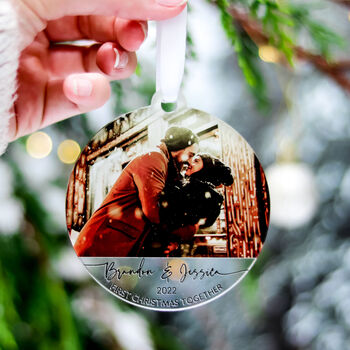First Christmas Together Couples Tree Decoration, 9 of 10