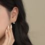 Gold Plated Knot And Pearl Stud Earrings, thumbnail 3 of 5
