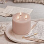 Three Wick Fluted Pink Tru Glow® Battery LED Candle, thumbnail 1 of 3