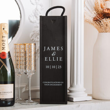 Personalised Engagement Black Bottle Box, 2 of 8