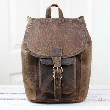 Vintage Style Small Leather Backpack, 3 of 11