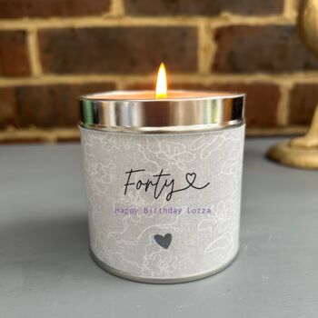 40th Birthday Personalised Candle Gift, 2 of 4
