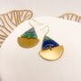 Blue And Green Sailing Boat Statement Earrings, thumbnail 1 of 9