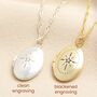 Personalised Engraved Photograph Celestial Oval Locket Necklace, thumbnail 3 of 12