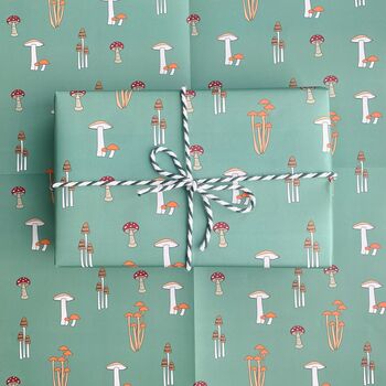 Mushroom Christmas Wrapping Paper, 3 of 7