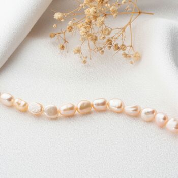 Freshwater Pink Baroque Pearl Necklace, 4 of 7