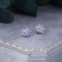 Sterling Silver Purple Opal Crown Stud Earrings, thumbnail 1 of 10