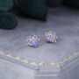 Sterling Silver Purple Opal Crown Stud Earrings, thumbnail 1 of 11