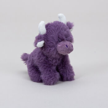 Personalised Mini Purple Collectible Highland Cow Soft Toy Cow, Gift Boxed, 5 of 12