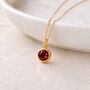 Personalised Gold Plated Sterling Silver January Birthstone Garnet Pendant Necklace, thumbnail 3 of 9