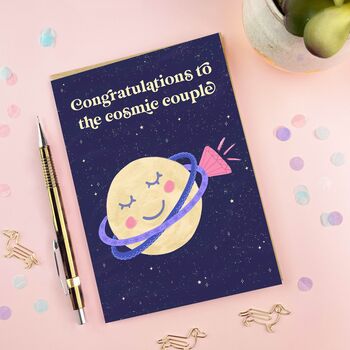 Congratulations To The Cosmic Couple Marriage Card, 2 of 3