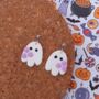 Halloween Cute Ghost Polymer Clay Earrings, thumbnail 3 of 3