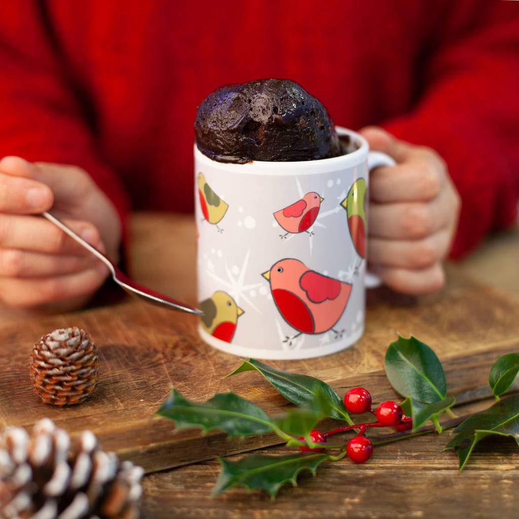 Silver Robins Mug Cake Gift Set For Chocolate Lovers By Lily Grace