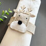 Brown Felt Reindeer Napkin Rings Set For Christmas X Four, thumbnail 1 of 8