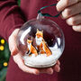 Personalised 3D Wooden Fox Family Bauble, thumbnail 2 of 4