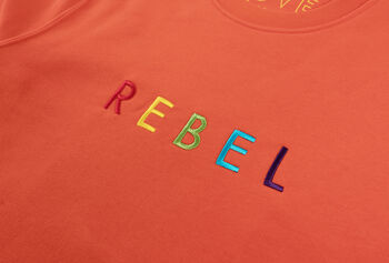 'Rebel' Embroidered Adult Organic Sweatshirt, 2 of 2
