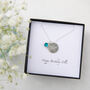 Silver Birthstone And Handwriting Disc Necklace, thumbnail 4 of 5
