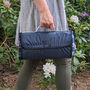 Luxury Two Person Picnic Blanket Navy Blue, thumbnail 2 of 3