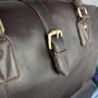 'Drake' Men's Leather Holdall In Chestnut Leather, thumbnail 5 of 12