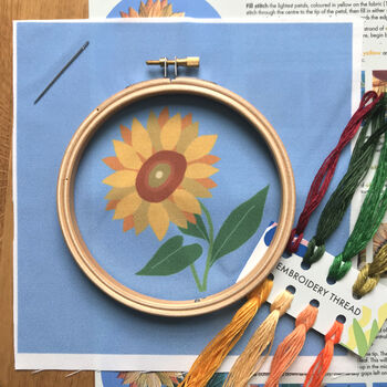 Sunflower Embroidery Kit, 4 of 5