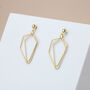 Gold Geometric Drop Earrings, thumbnail 3 of 3