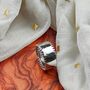 Adjustable Wide Band Silver Plated Cuff Chunky Ring, thumbnail 2 of 6