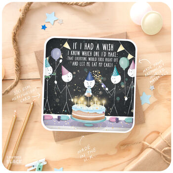 Funny Antisocial Birthday Card Let Me Eat My Cake Cheeky Teenager Son Daughter, 3 of 6
