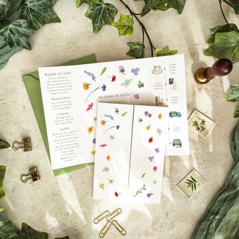 Scattered Wildflowers Gatefold Wedding Invitation, 2 of 11