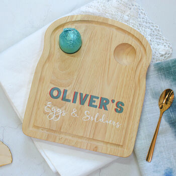 Personalised Eggs And Soldiers Toast Board, 5 of 6