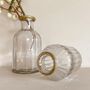 Set Of Two Gold Rim And Clear Glass Bottle Vases, thumbnail 4 of 7