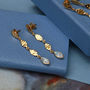 Hammered Gold Vermeil Tiered Labradorite Earrings, thumbnail 5 of 6