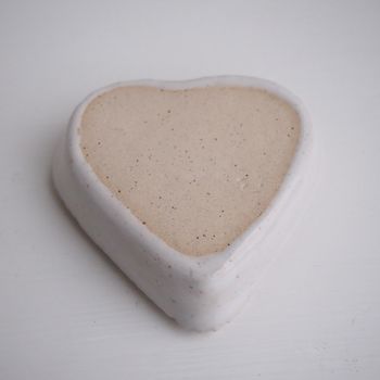 Handmade White Ceramic Pottery Heart Ring Dish, 5 of 7