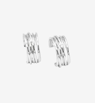 Nami 925 Sterling Silver Plated Twist Hoop Earrings, 3 of 6