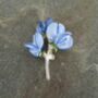 Sweet Pea Blue Flower Brooch, thumbnail 4 of 5