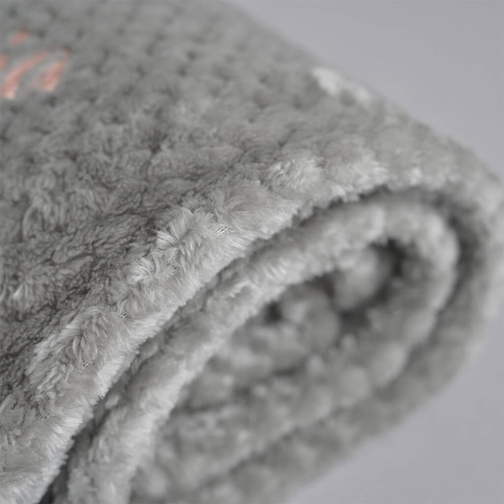 Personalised Initial Embroidered Grey Baby Blanket By KEEDD