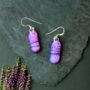 Purple Dichroic Glass Earrings, thumbnail 1 of 12